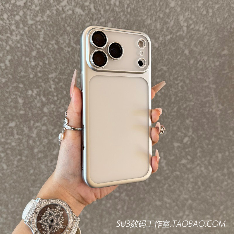 银色自带镜头膜适用iPhone17pro苹果17promax手机壳16电镀边框15全包镜头14超薄防摔高级感新款保护套亚克力