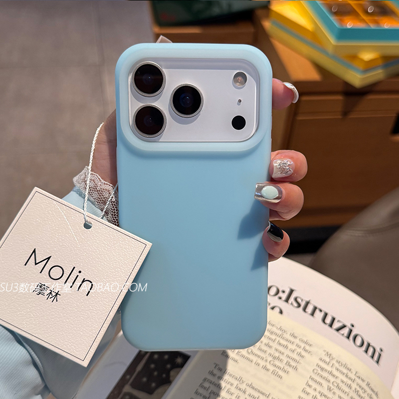 ins雾面奶蓝色适用小米17promax手机壳17pro液态硅胶15s防滑14ultra红米K80防摔k70网红ntoe简约小众大孔果冻