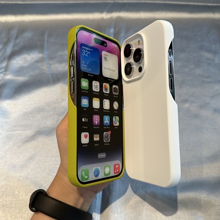 大孔无按键裸机适用15小米14/13手机壳pro半包红米K60简约17promax纯色磨砂防指纹全包软硅胶防摔小红书男女