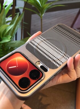 磁吸充电小米17proma适用小米17pro手机壳碳纤维凯夫拉纹格子灰色防摔高级感电镀钛黑色拼接硬壳简约散热男