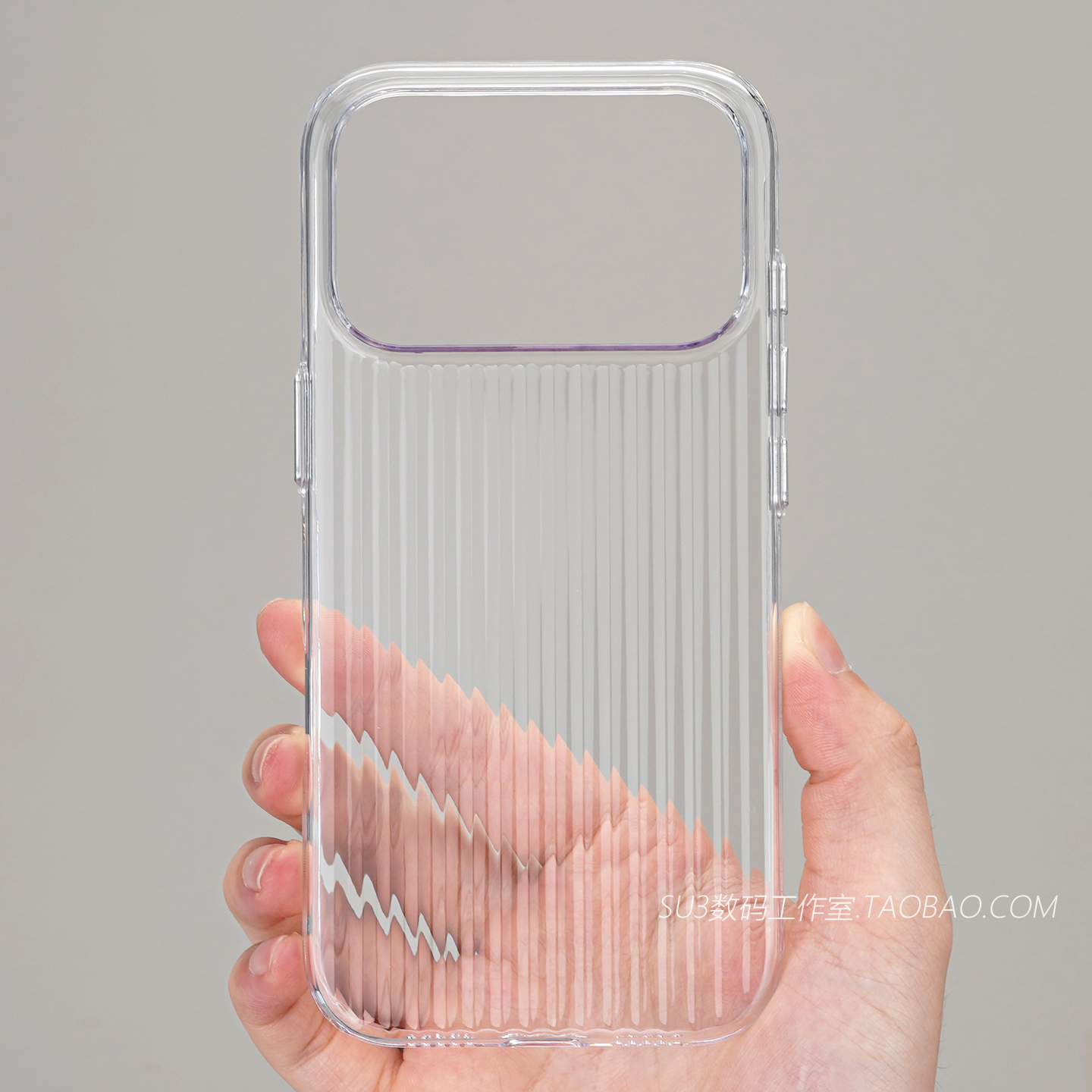 高清透明瓦楞条纹17pro适用iPhone16苹果17promax手机壳15plus水波纹14简约全包防摔13不会发黄Air硬MagSafe