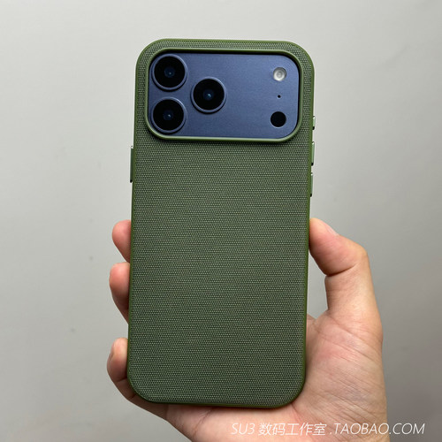 官方款墨绿色科技织物壳17pro适用iPhone苹果18promax手机壳16布纹Magsafe磁吸15plus防摔14耐脏13硬背板软边