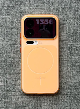 ins磨砂橙色磁吸硬壳Air适用iPhone16苹果17promax手机壳15plus裸机14简约13半透明12小米17金属按键超薄女男