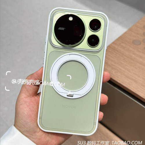 360°旋转支架荣耀magic9半透明promax超能版8手机壳600适用华为mate90简约80磨砂PURA XVIEW磁吸max防摔全包
