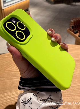 耐脏亲肤荧光绿色FindX9/X8s适用oppo Reno13/12手机壳pro全包边X7液态硅胶ultra防摔14高级感15简约小众+