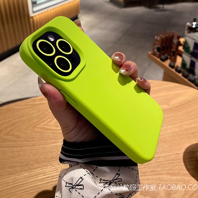 耐脏亲肤荧光绿色FindX8适用oppo Reno13/12手机壳pro全包边FindX7液态硅胶ultra情侣14防摔高级感简约小众