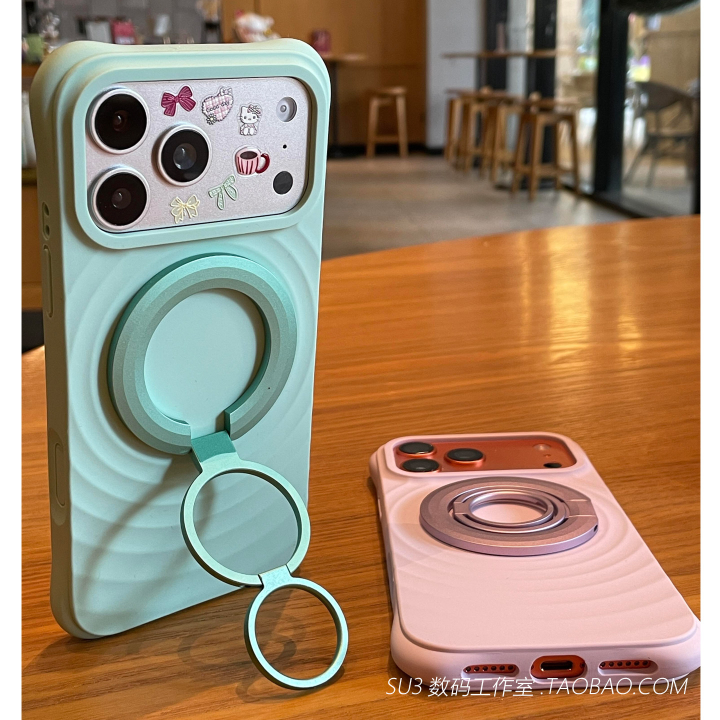 ins磁吸三折叠支架指环扣适用小米17promax手机壳17pro磁吸充电15波漾液态硅胶14不会发黄13耐脏淡青色绿防摔