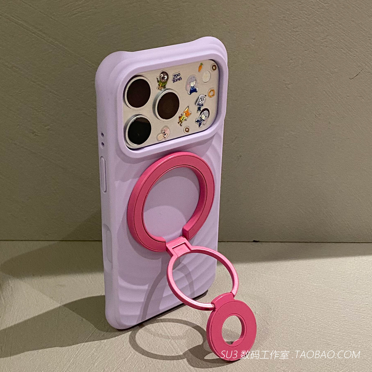 双面磁吸三折叠支架Air适用iPhone苹果17promax手机壳16plus波漾15液态硅胶14香芋紫13指环扣伸缩撞色防摔女