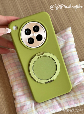 磁吸充电液态硅胶支点壳适用oppoFindX8手机壳Ultra带支架X8s+防摔vivoX200s芥末绿X200pro高级感mini软糯女