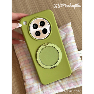 磁吸充电液态硅胶支点壳适用oppoFindX8手机壳Ultra带支架X8s 防摔vivoX200s芥末绿X200pro高级感mini软糯女