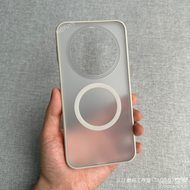 磁吸充电撞色灰边适用华为mate80pro手机壳80promax磨砂白Pura80ultra荣耀500简约magic8极简x70半透明硬壳套