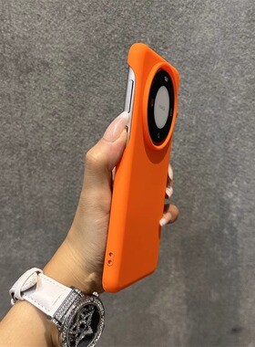ins橙色大孔无按键裸机感适用70华为mate60/50pro手机壳40/30半包Pura70pro+肤感磨砂简约硅胶超薄男女防摔套