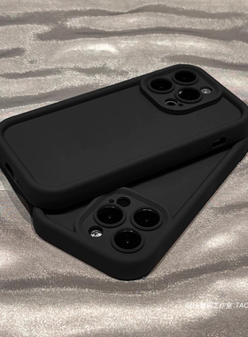 不沾指纹适用小米10s手机壳红米note13pro纯黑色12Turbo高级note12/11t简约pro硅胶K40s防摔K30加厚9全包镜头