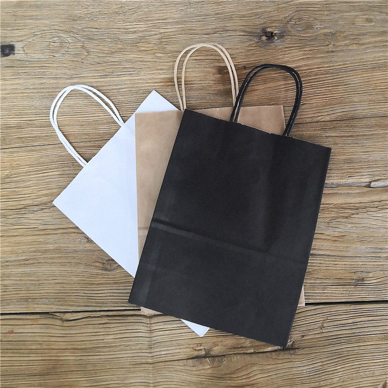10个 通用中号手提袋纯色单色环保礼品纸袋手拎袋包装袋外包装袋