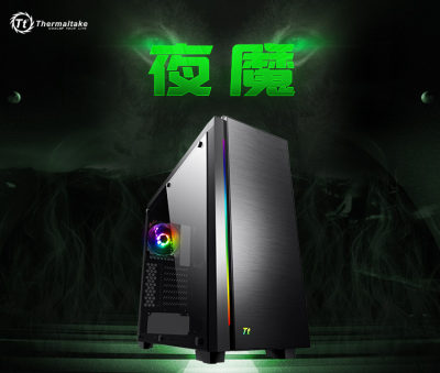 Tt新品夜魔tg版双钢化玻璃自带rgb灯带拉丝面板顶盖水冷机箱 虎窝淘