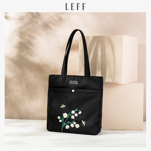 LEFF莱夫上班帆布包女大容量托特包2025新款购物袋女包尼龙电脑包