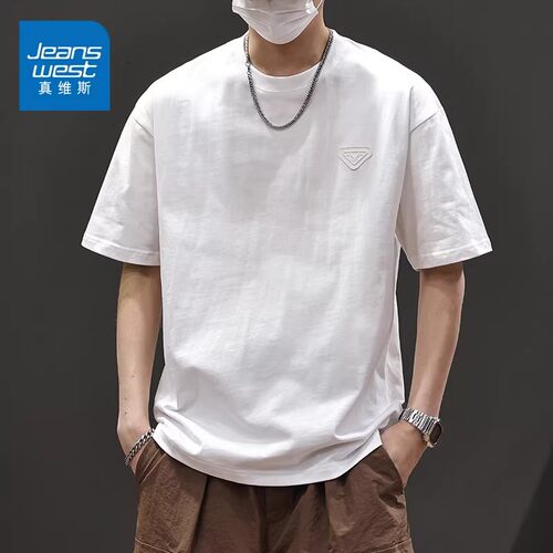 真维斯日系休闲重磅纯棉短袖T恤