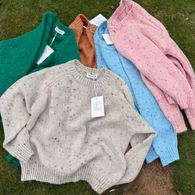 2325#【秋日云絮】复古慵懒风圆领套头宽松毛衣