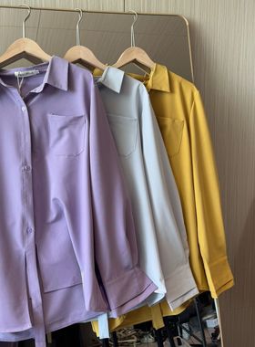 CT168#【微风轻起】不对称飘带正肩直筒衬衫