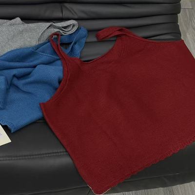 2305#【三色堇】吊带背心针织马甲