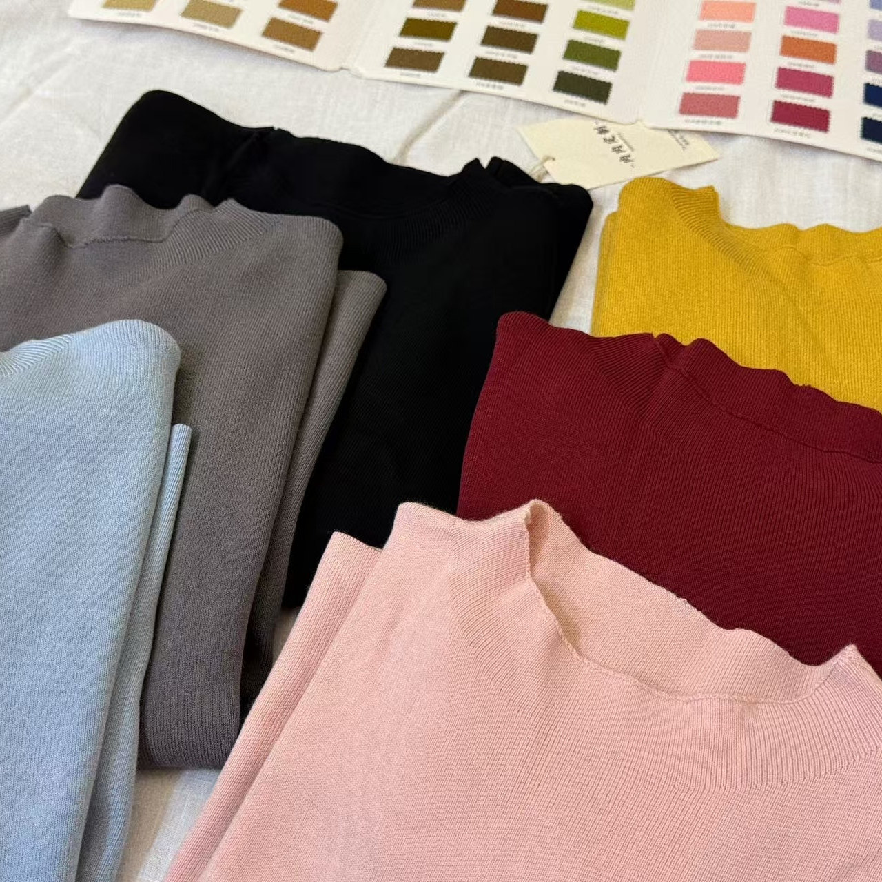 8009#【故园时光】弹力中领半袖上衣