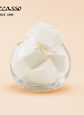 韩国piccasso白色4角乳胶海绵6片柔软Q弹自然服帖清透自然遮瑕