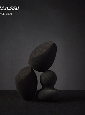 韩国PICCASSO黑色棉花糖蘑菇头小怪兽海绵美妆蛋干湿两用不吃粉软