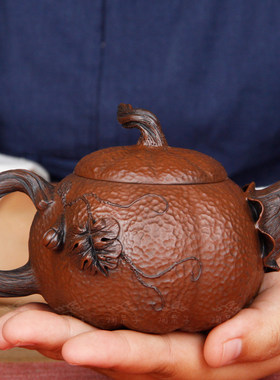 云南建水紫陶锤纹茶壶