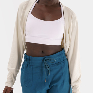 运动长袖 健身服外搭披肩短款 瑜伽外套罩衫 上衣女 fitness修身