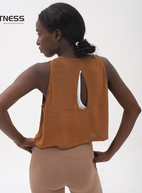 kk fitness训练瑜伽服上衣美背运动背心罩衫女速干健身服跑步短款