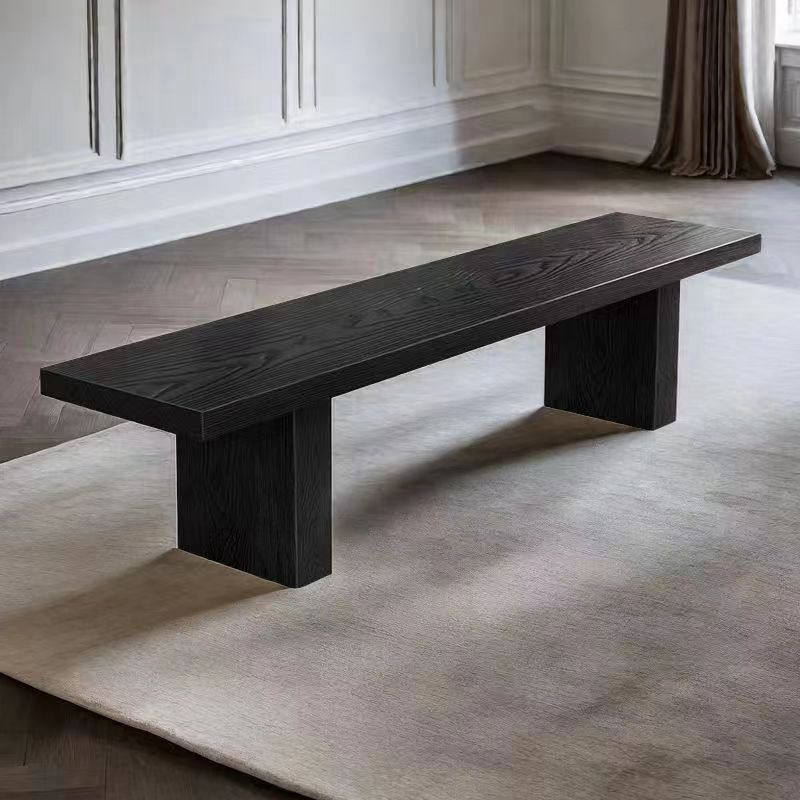 黑色长凳实木长条凳子压纹木长凳