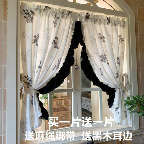 法式复古风窗帘买一片送一片
