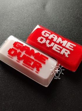 定制机械键盘GAMEOVER游戏结束回车树脂个性透光像素键帽超级玛丽