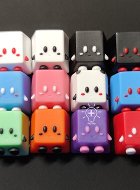 定制机械键盘小可爱树脂键帽布丁双皮奶个性透光增补樱桃客制化