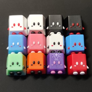 定制机械键盘小可爱树脂键帽布丁双皮奶个性透光增补樱桃客制化