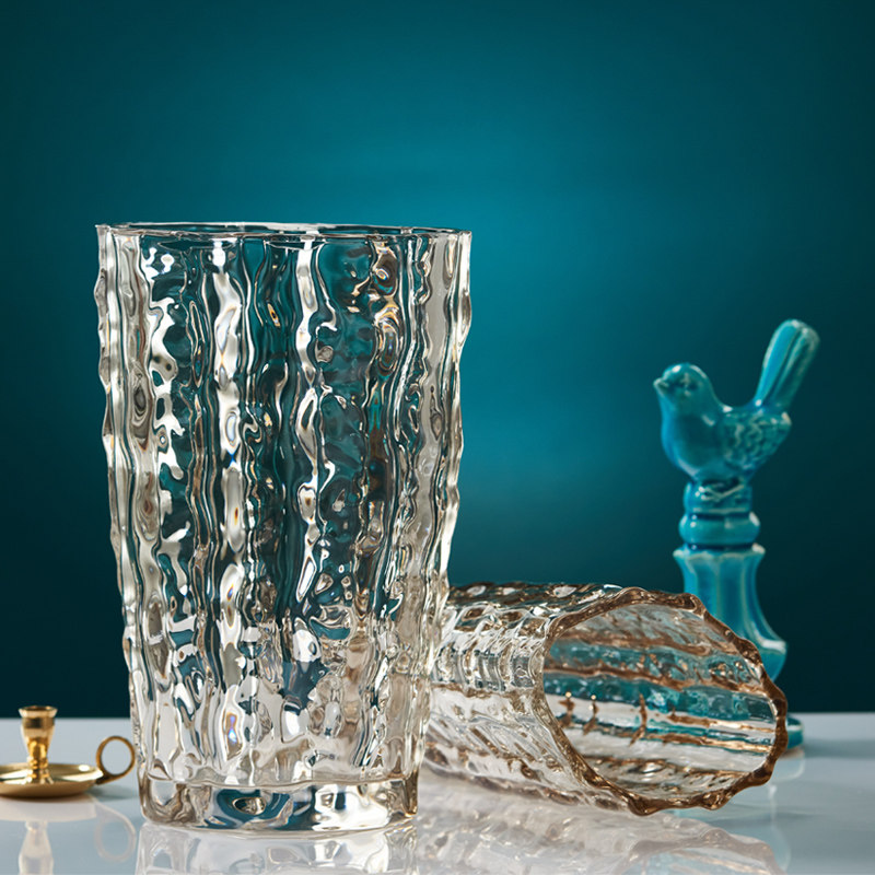 新品ins网红极地冰川厚重花瓶玻璃透明 插花玫瑰鲜花客厅餐桌摆件,家居饰品,花瓶,淘宝优惠券,粉丝福利购,淘宝优惠卷