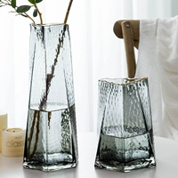 Nordic Creative Hammer Pattern Pattern Glass Vase Vase Прозрачный золото обозначение дистальной столовой цветочный цветок Purgrance