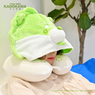 蔬菜精灵 毛绒白菜狗香菇鼬实用 连帽U型枕颈枕