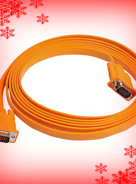 三堡（SANBAO）SV-Y130G 高清视频连接扁线 VGA线橙色针对针 3M