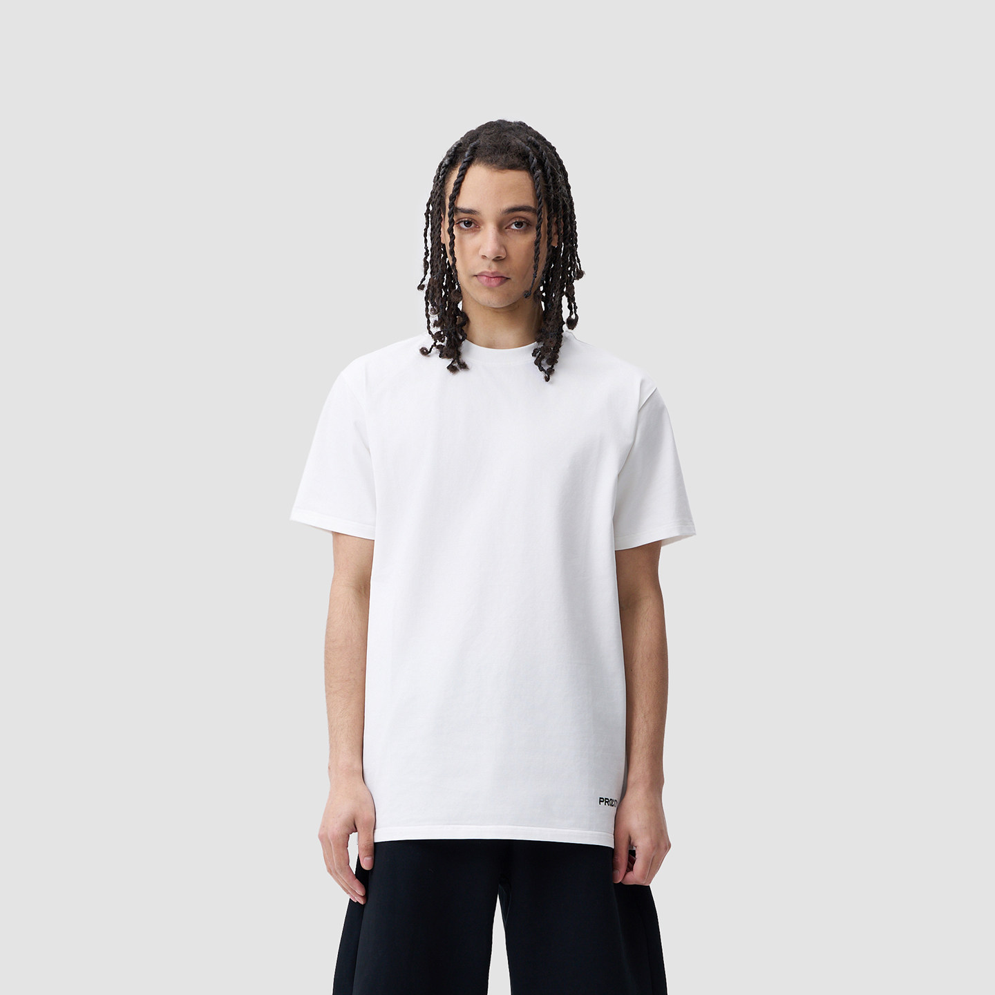 PROCITY基础黑白T恤2026新款男女休闲宽松透气圆领运动纯色短袖衫