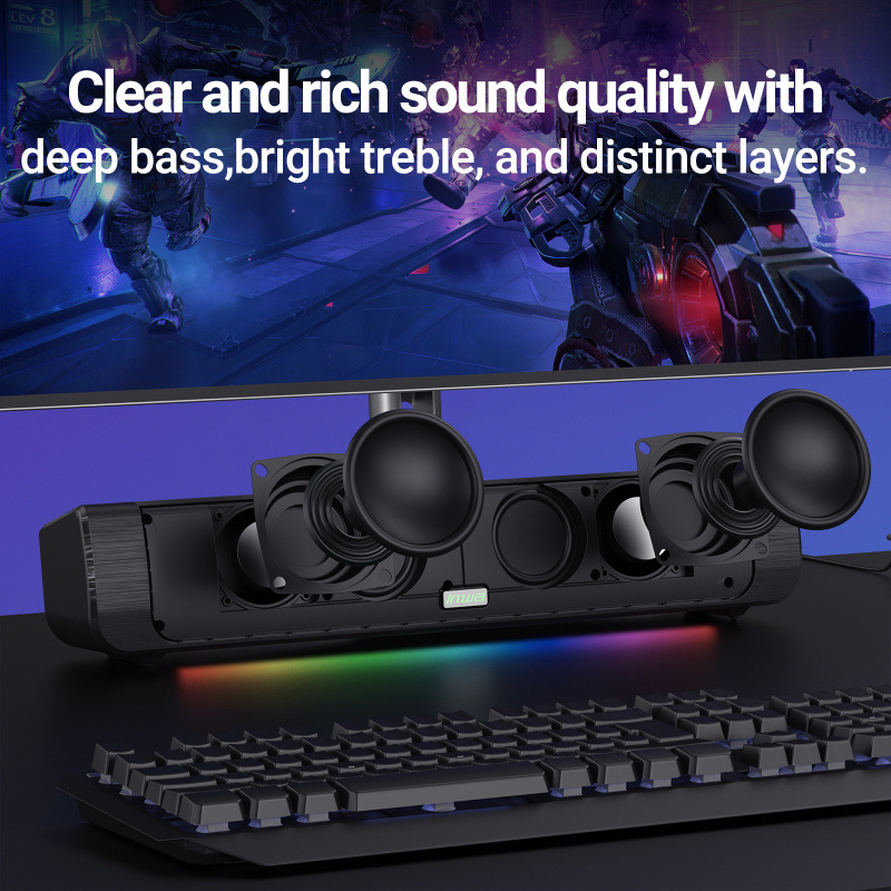 跨境USB带声卡电脑音箱台式家用