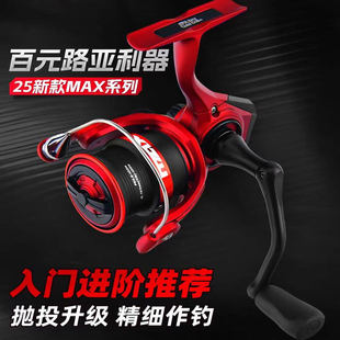 阿布25新款bmax纺车轮远投淡海水泛用路亚高速比斜口金属微物渔轮