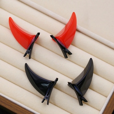 暗黑风可爱小恶魔犄角发夹