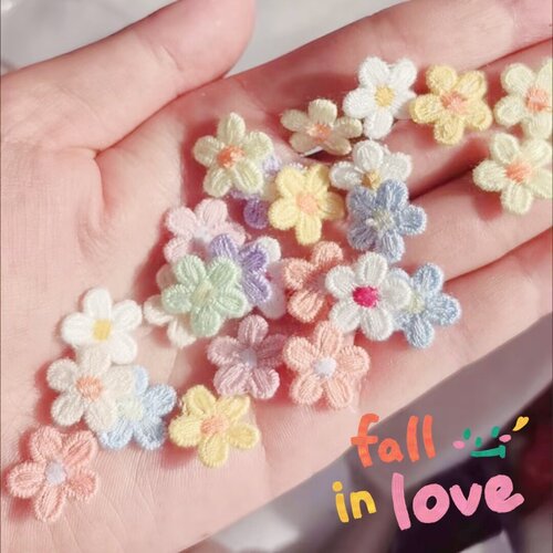 1.5cm迷你五瓣花刺绣布贴