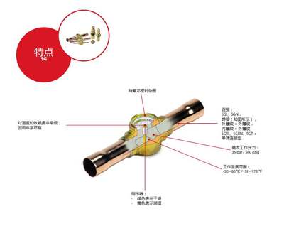 丹佛斯SGN16s视液镜 R22/407C/507/R134a/R404A /014-0204