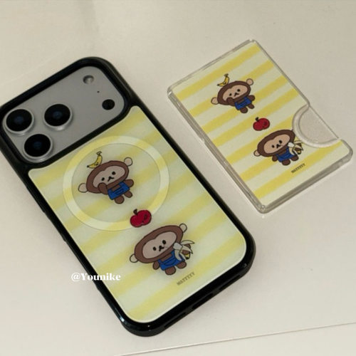 韩系萌猴磁吸iPhone防摔手机壳套