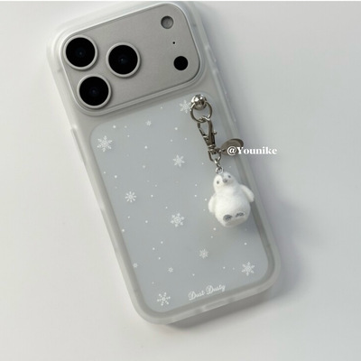 韩系ins冬季氛围雪花雪人手机壳