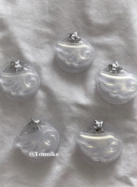 白色浪漫人鱼姬闪粉天使星星气囊支架韩系甜美少女心手机磁吸支架