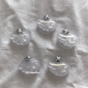 白色浪漫人鱼姬闪粉天使星星气囊支架韩系甜美少女心手机磁吸支架