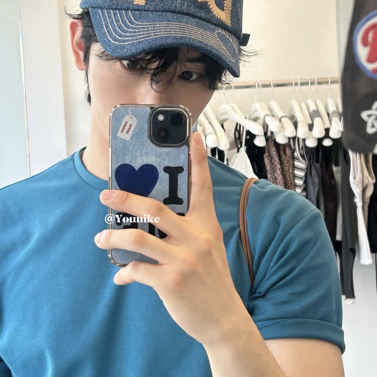 欧巴同款情侣夏季手机壳牛仔蓝